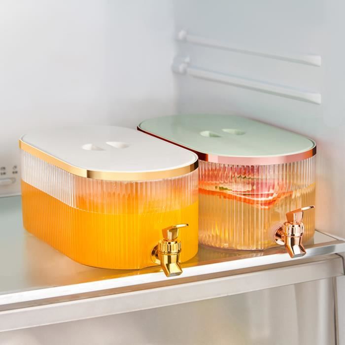 Distributeur à Boisson 3,5L Avec Robinet - Pour Réfrigérateur, Fêtes, Jus, Thé Glacé (sans BPA) - 8