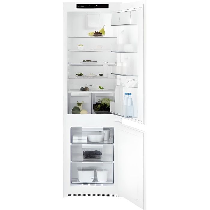 Refrigerateur - Frigo encastrable Electrolux ERB3DF12S - 1 Porte - 207L -  Froid Brassé - L 56 x H 122.5 cm - Fixation Glissiere