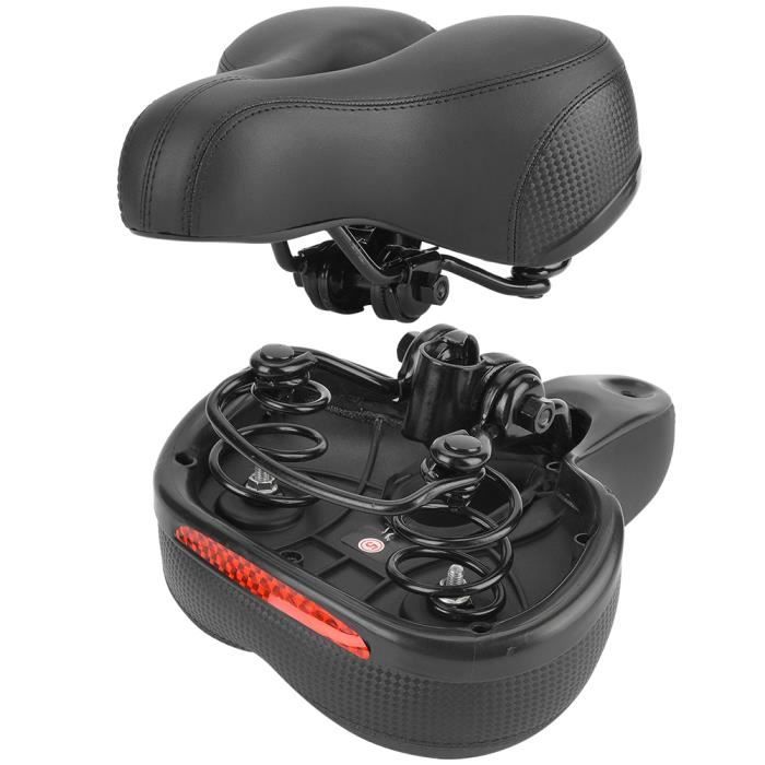 HERCHR Selle De Vélo Confort Ergonomique Avec Double Amortissement - Coussin Antichoc, Bande Réfléchissante | Pour VTT, Vélo De Route, Ville
