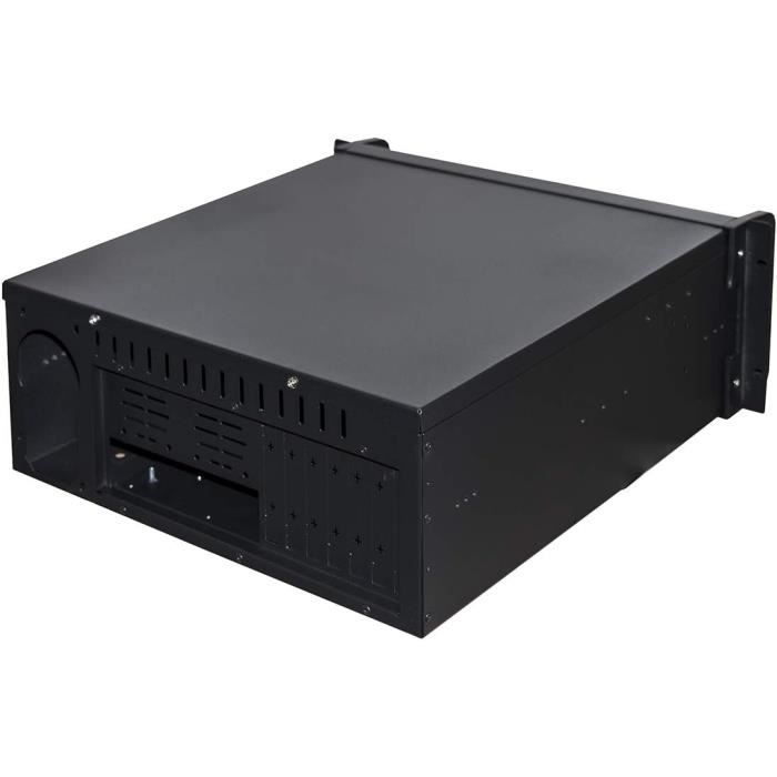 Châssis Serveur Rackable 4U - Profondeur 450 Mm - 3 Baies 5,25" + 6 Baies 3,5" - Ventilateur 120mm - Noir - 4