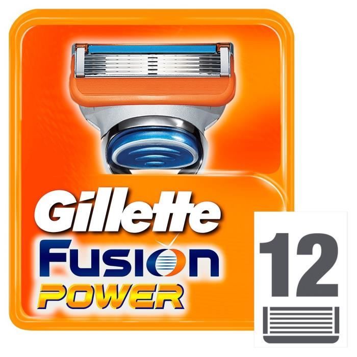 GILLETTE Lames Fusion Power (pack de 12)