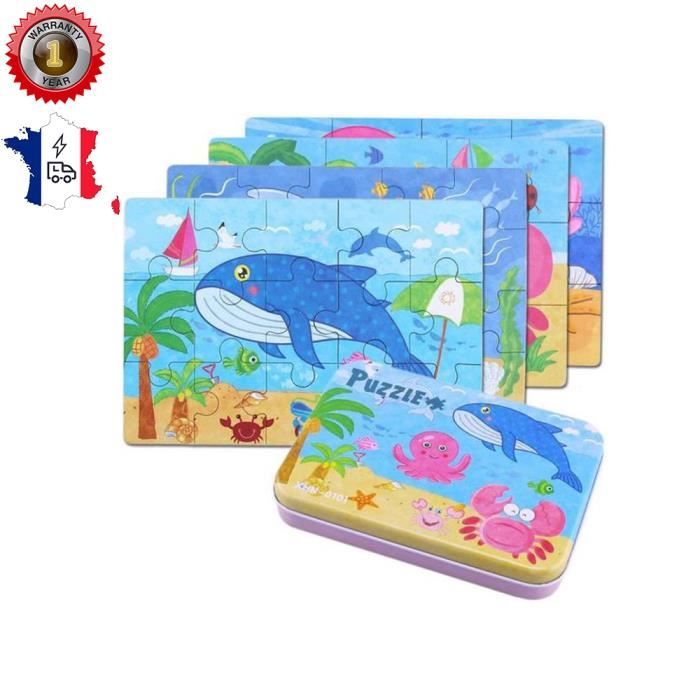 BBLIKE Puzzle pour enfants animaux marins pour enfants 5 puzzles convient pour les garçons et les filles à partir de 3 4 5 ans.