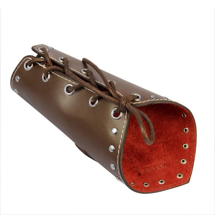 Protège-Bras Tir à L'Arc Cuir Noir - Lot De 2 Bras Gauche/Droit Adulte