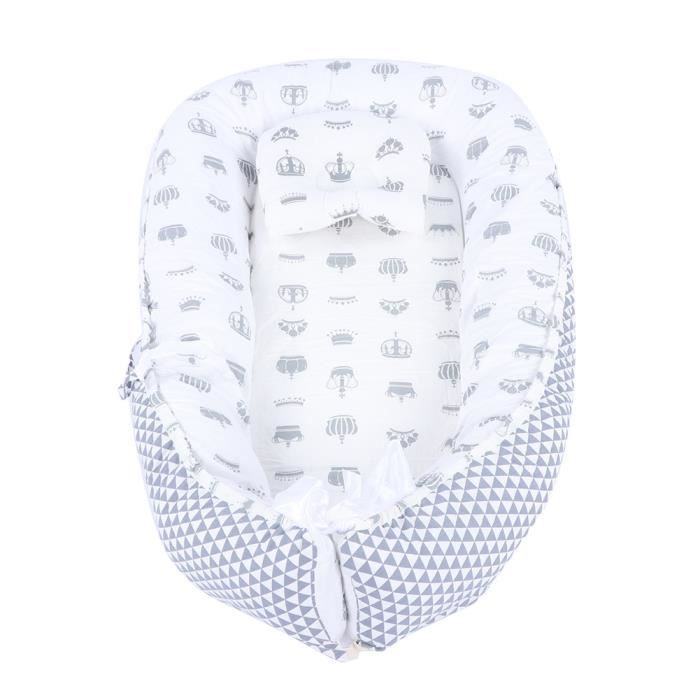Nid Bébé Nouveau-né Babyline Stars - 100 X 70 Cm - 100% Coton - Housse Amovible Lavable - Avec Poignée De Transport