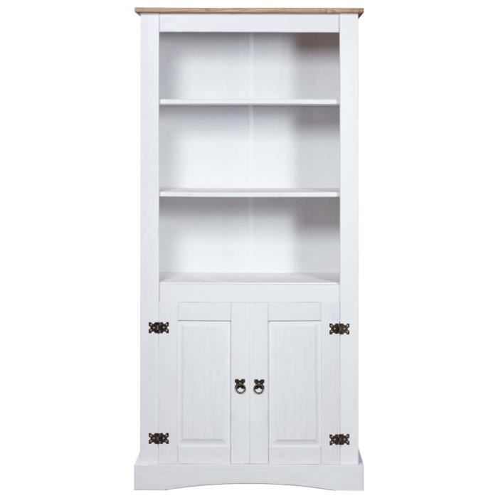 Placard Mexicain Corona En Pin Massif 80x40x170 Cm - Meuble De Rangement Avec étagères Ouvertes Et Armoire - Style Rustique - 12