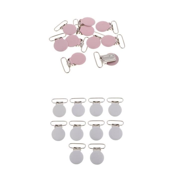 Lot De 10 Pinces à Tétine / Attache Sucette - Couleurs Aléatoires - Neuf