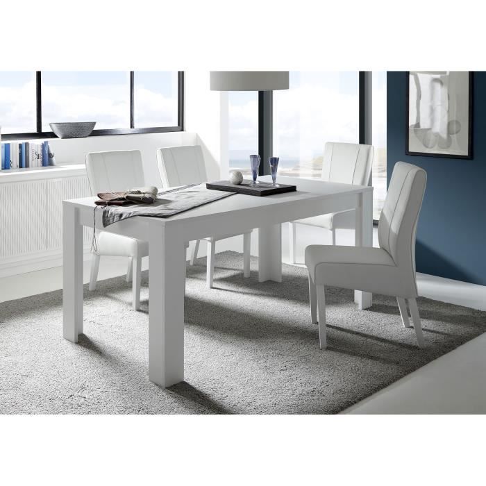 Table De Salle A Manger Design Extensible Laquee Blanche Mat