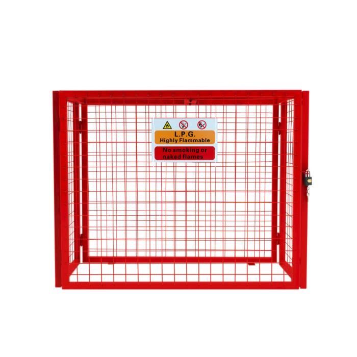 Meilleurs prix pour Cage pour bouteilles de gaz - Rouge - Acier - 3 x 19 kg - Rangement sécurisé - Montage facile