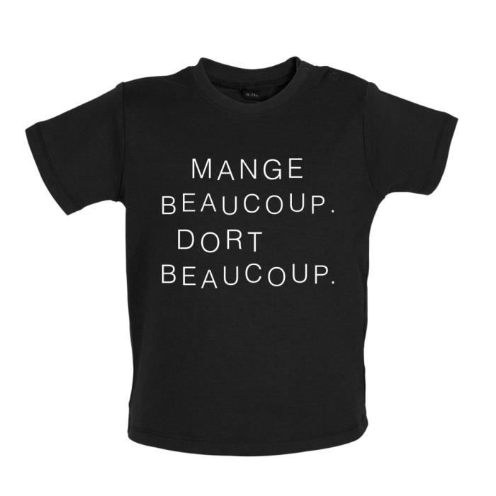 Dredown Ange Beaucoup Dort Beaucoup T Shirt Bebe Noir Cdiscount Pret A Porter