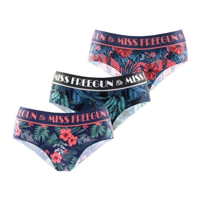 FREEGUN Lot De 3 Boxers Femme Microfibre - Confort Et Style, 92% Polyester 8% Élasthanne