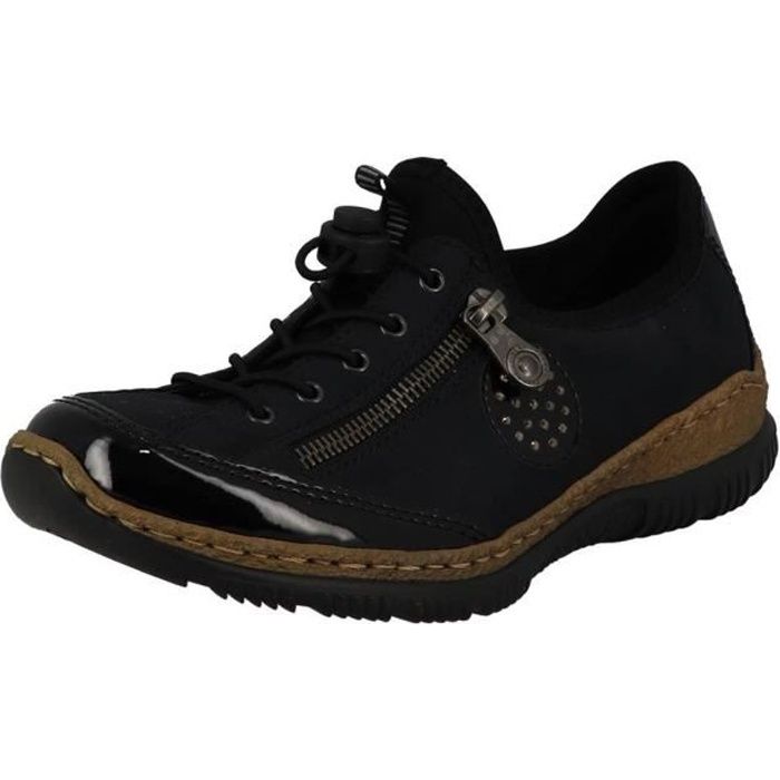 Baskets mode femme Rieker N3268 Fermeture lacets Noir Marine