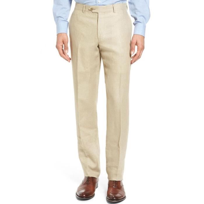 Pantalon En Lin Homme Beige Beige Achat Vente Pantalon Soldes Cdiscount