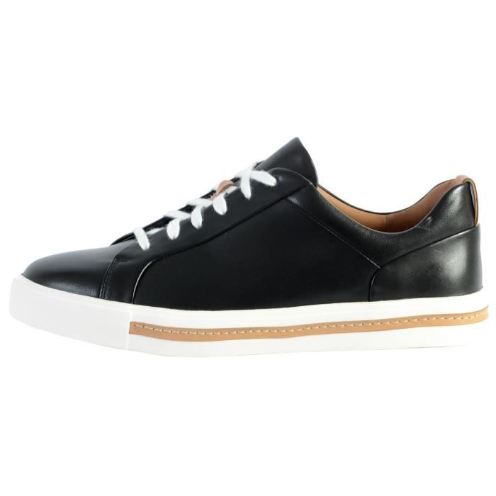 Tennis cuir noir top femme
