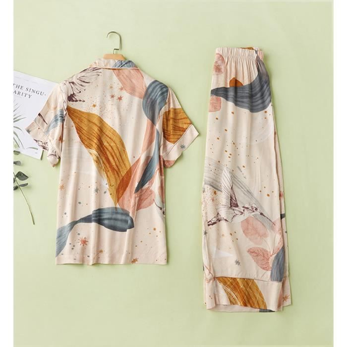 Pyjama en soie femme court J ai achete une petite taille pour ma fille. J avais peur que ce soit trop long. Il me va comme il etait 2 pcs short Cdiscount Pret a Porter