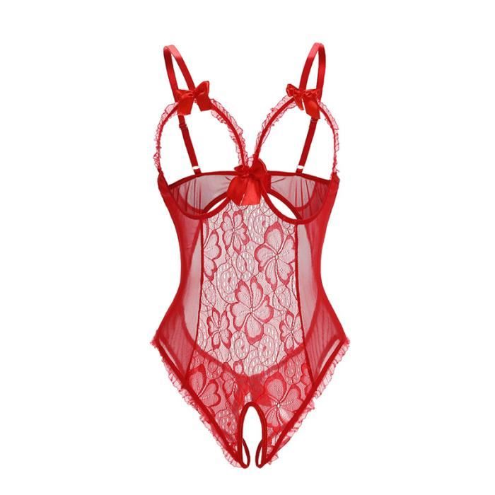 Femme Lingerie Erothique,sous-vêtements Sexy pour Femmes,Ensemble De  Lingerie Dentelle,Siamois Sleepwear Underwear(Rouge-XL) rouge - Cdiscount  Prêt-à-Porter