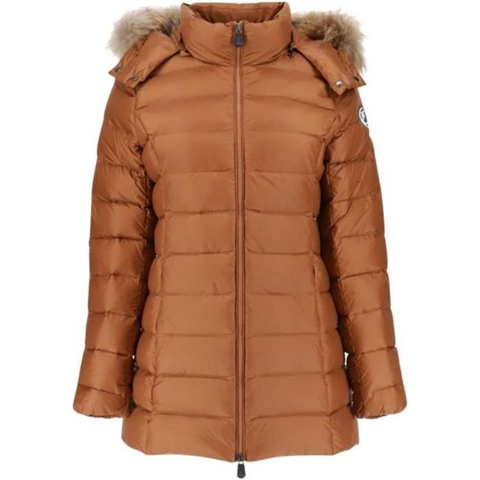 doudoune marron capuche fourrure