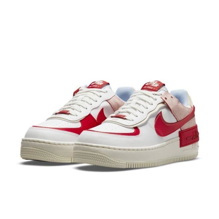 Basket Air-Force 1 CI0919-108 Chaussure de Sport AF 1 pour Homme Femme  Rouge - Cdiscount Chaussures
