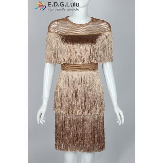 Robe,Robe ?� franges vintage,?�l?�gante,sexy,soir?�e,plage,maille serr?�e,streetwear,robe d'?�t?� pour 