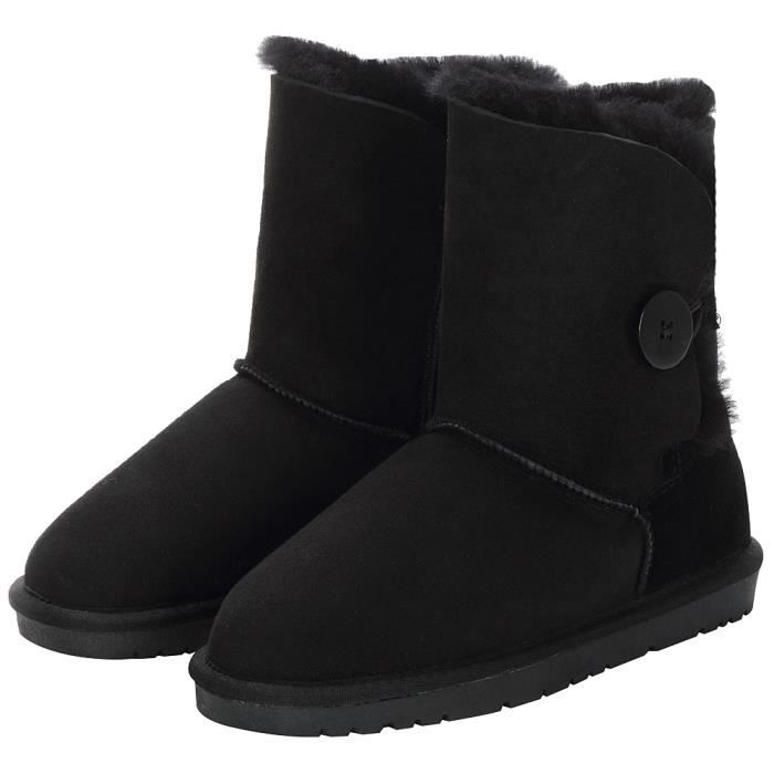 Bottines De Neige Femme Pour L'hiver - Mi-mollet Avec Insert Tricot