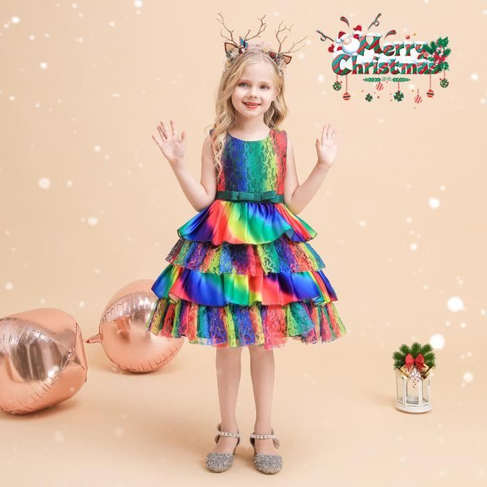 Robe Fille Enfants Noeud en dentelle Chic nouvelles manches
