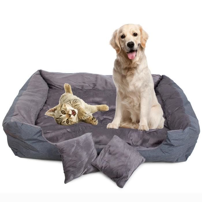 Meilleurs prix pour Lit Moelleux Imperméable pour Chien et Chat 80 x 65 cm XL avec Coussins