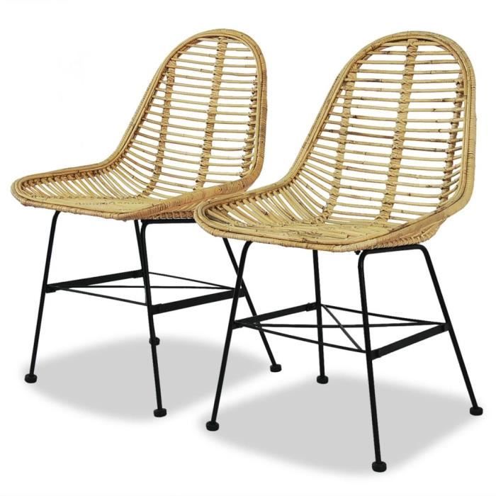 Lot De 2 Chaise De Salle à Manger 2 Pcs Rotin Naturel Achat Vente Chaise Soldes Sur Cdiscount Dès Le 20 Janvier Cdiscount