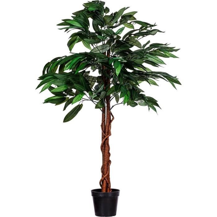 2 Plantes Artificielles Bambou 122cm - Tronc En Bois - Décoration Intérieur/extérieur - Look Naturel