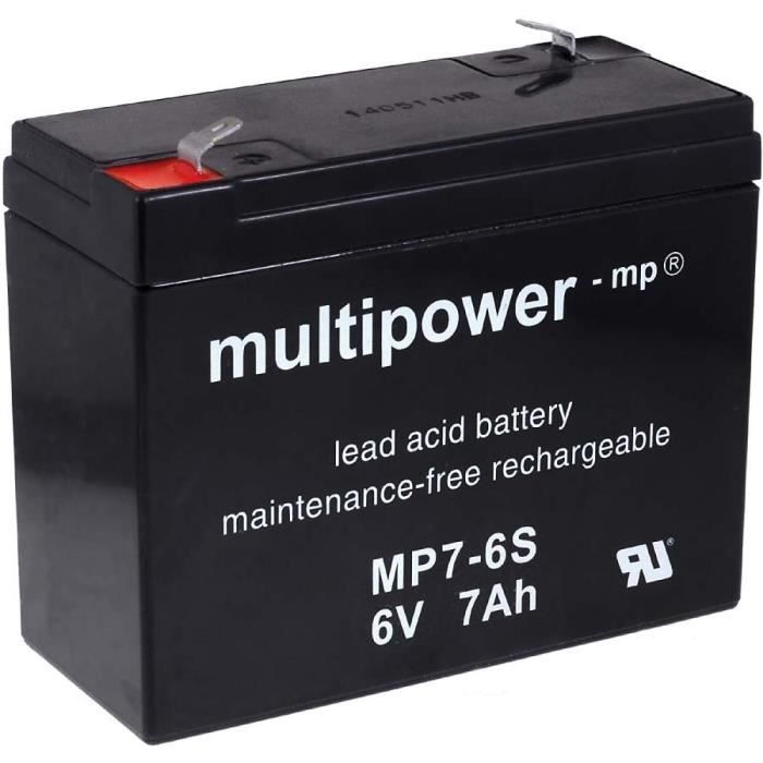 Powery batterie au plomb (multipower) MP7-6S 6V 7Ah-35Wh Lead-Acid Noir