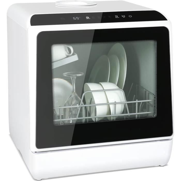 PULUOMIS Mini Lave-Vaisselle Pose Libre avec 4 Couverts 6 Programmes Réservoir deau 5L et cran LED 42cm - Puluomis