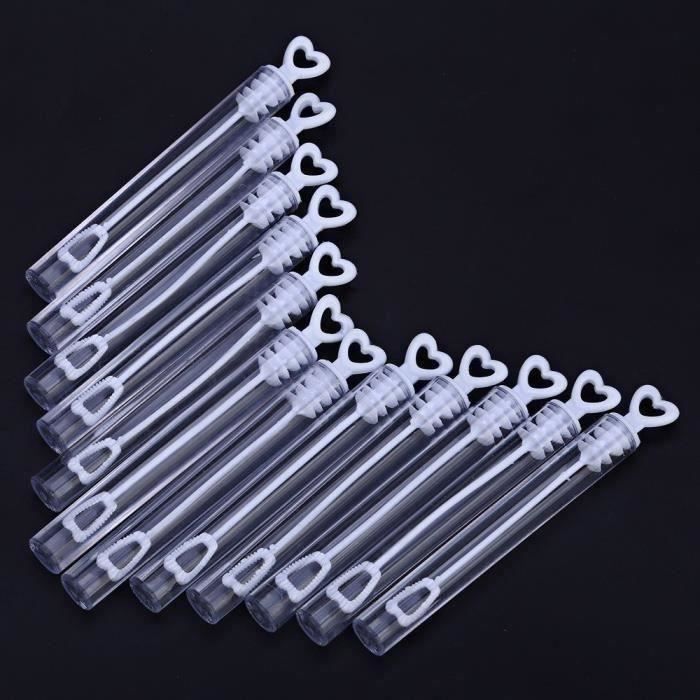 Kit 10 Mini Pipes à Bulles TINGTING + Liquide 10ml | Pour Mariage, Anniversaire Enfants | Cœur Coloré | Loisir Créatif