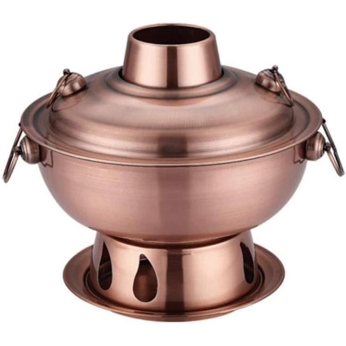 Hot Pot Chinois En Cuivre, 1,8 Litres En Acier Inoxydable, Fondue