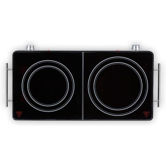 Plaque De Cuisson Vitrocéramique 2 Feux TZS First Austria - 2500W Infrarouge Portable