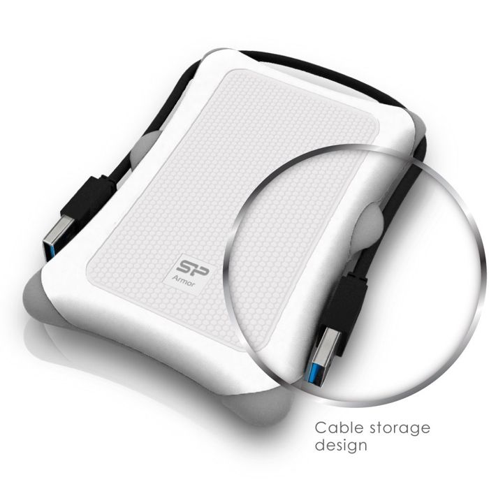 Disque dur externe - SILICON POWER - A30 - 1 To - USB 3.0 - Blanc