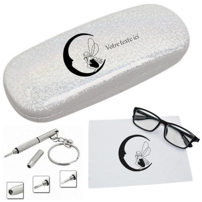 Étui Lunettes Rigide En Aluminium Hifot - Boîte à Lunettes Métal Avec Intérieur Velours, 15,5x6,5cm