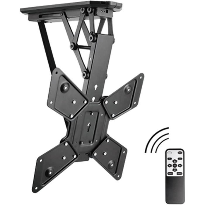 XTRARM Elite Support TV électrique Mobile Pour 40-86" Max. 60 Kg, élévateur TV Motorisé Avec Réglage De La Hauteur En Continu Via La Télécommande, Max. VESA 600x400, Avec étagères Et Bloc Multiprises