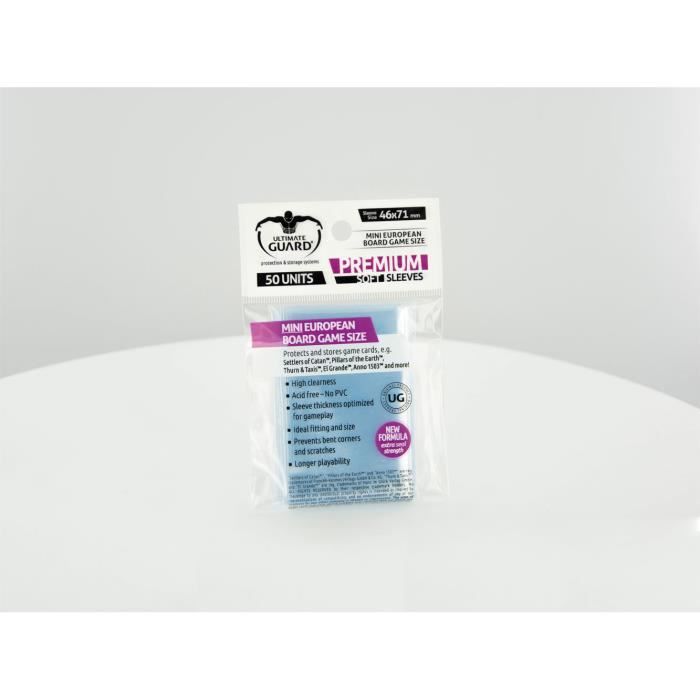 Pochettes Premium Sleeves pour jeux de plateau européens petit format - Ultimate Guard - 50 pochettes