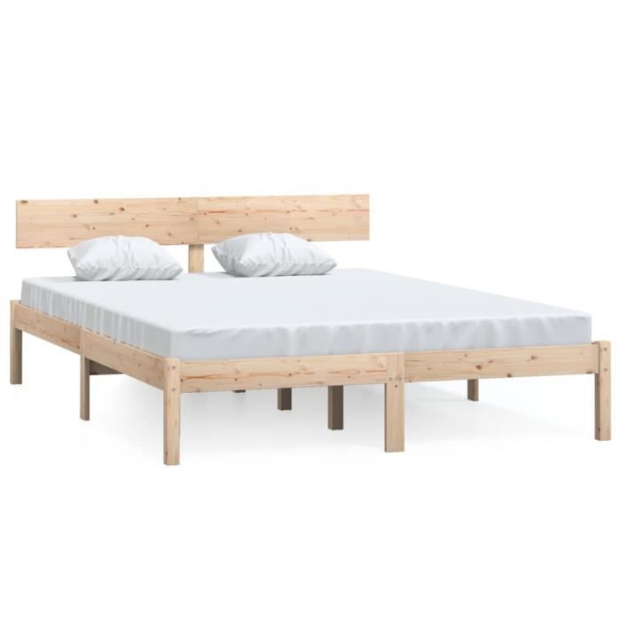 yaj - meubles - cadre de lit bois de pin massif 120x200 cm - dx1172