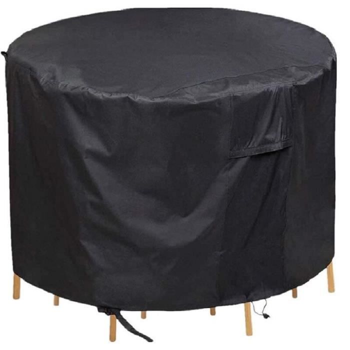 Housse De Protection Ronde Pour Table De Jardin – 210D Polyester, Imperméable Et Anti-UV – Taille 120x75 Cm