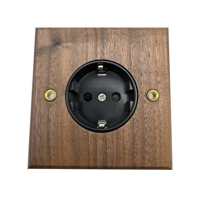 Interrupteur Mural Vintage En Noyer - Double Bouton Bascule Laiton 250V - Panneau 86x88 Mm Pour Décoration Maison