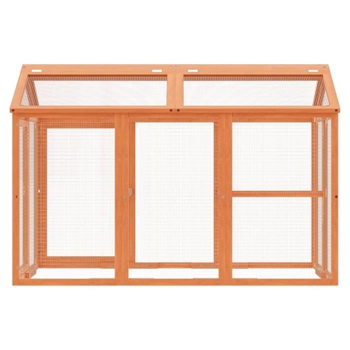 Enclos pour animaux - Zerodis - HB022 - Bois de pin massif - 141x94x104 cm - Marron
