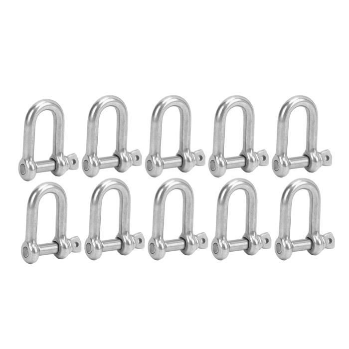 Josenidny Manille En D Droite M6 X 38 Mm - Acier Inoxydable AISI 316, Charge De Rupture 1500 Kg - 8