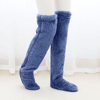 Chaussette Chaude Femme Chaussettes d Hiver Couvre Jambes Chauffe Jambes Chaussettes Douces et Extensibles a La Mode Blue Bleu Cdiscount Pret a Porter
