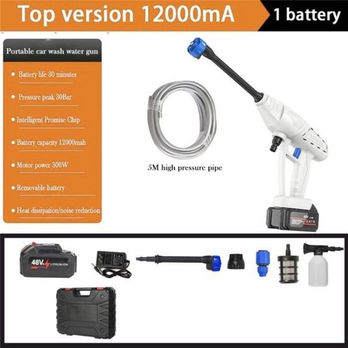Pompe Lave-Auto Haute Pression 12V - Nettoyeur Portable Pour Voiture, Animaux, Fenêtres Et Camping