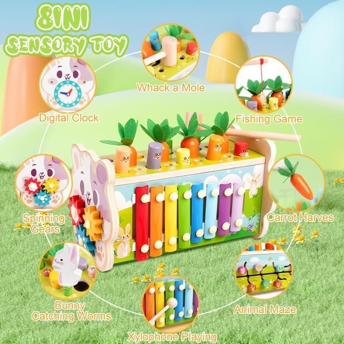 Nene Toys Petit Pic-vert, Jouet Magnétique pour Enfants 2 Ans – Jeu Éducatif en Bois pour Tout-Petits, Améliore la Motricité Fine et la Reconnaissance des Couleurs – Cadeau pour Garçons Filles 2