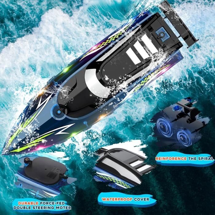 Bateau Télécommandé 24 GHz – Avec Pulvérisation D'Eau Et Lumières – NEUF