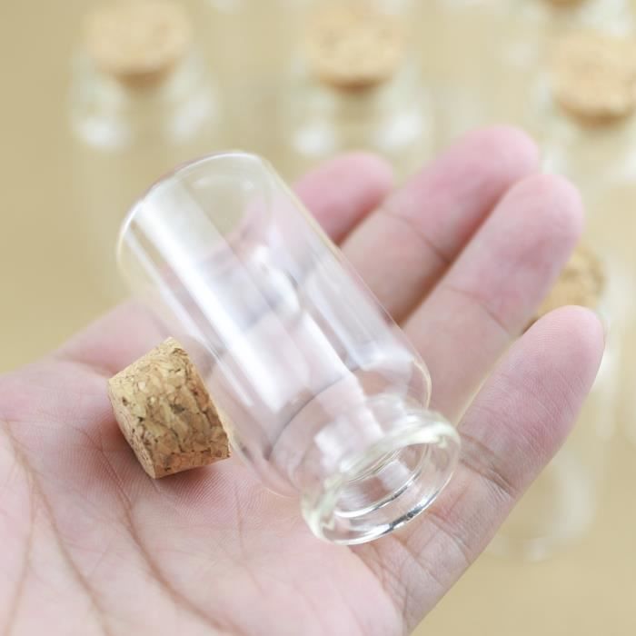 Lot De 30 Mini Bouteilles En Verre 10 Ml Avec Bouchons Liège & 32 Ongles Mouton - Pour Huiles Essentielles, Parfums, Cadeaux