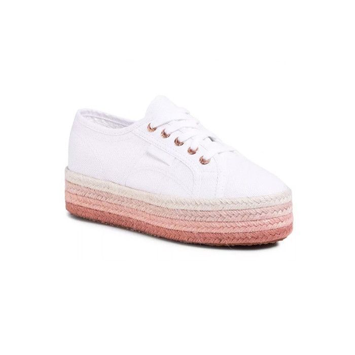 Superga blanche cheap compensée