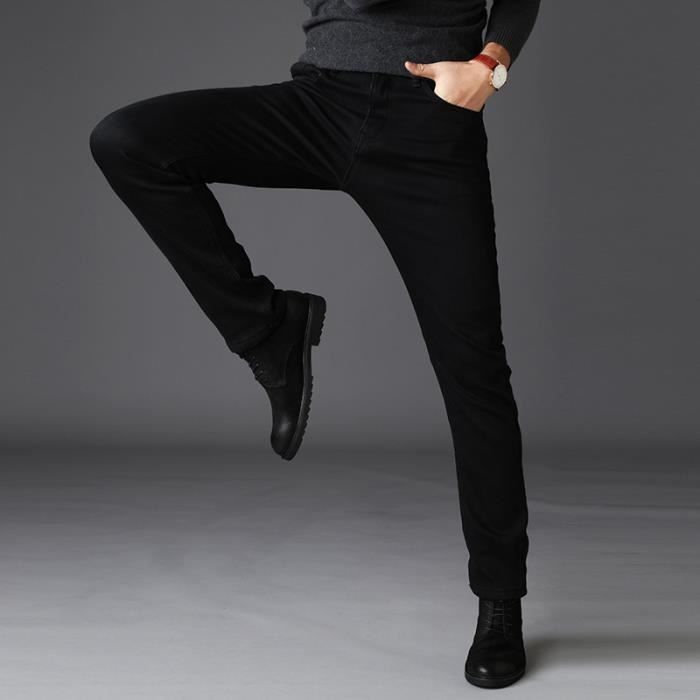 Jeans Noir Stretch Homme Slim Fit 5 Poches Jean Denim Effet D lav