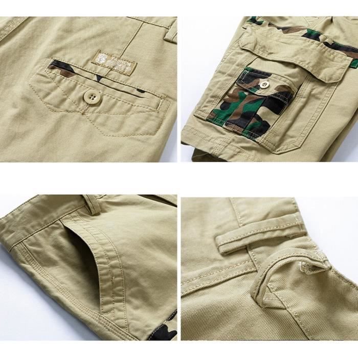 AKARMY Pantalon Cargo Dcontract pour Homme Camouflage Militaire Pantalon de Travail 8 Poches