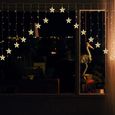 Lumière LED Etoile Noël Décoration Maison Nouvel An Fête Cadeau Excelvan Chaud Blanc V-type Fée Rideau Lumière Intérieur-Extérieur-2
